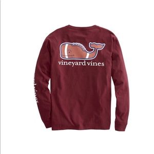 Long-Sleeve Football Whale Pocket T-Shirt